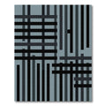 Modern Slate Geometric Charcoal Grid Rug