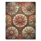 Terracotta Sunburst Medallion Tile Rug
