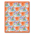 Whimsical Orange And Blue Creatures Rug