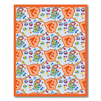 Whimsical Orange And Blue Creatures Rug