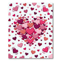 Romantic Pink and Red Floating Hearts Rug