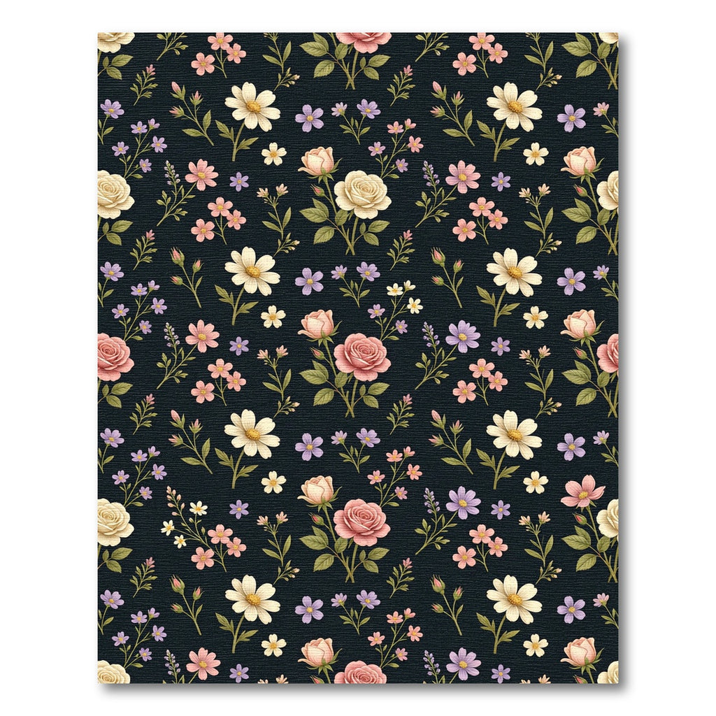 Vintage Floral Garden With Roses Rug
