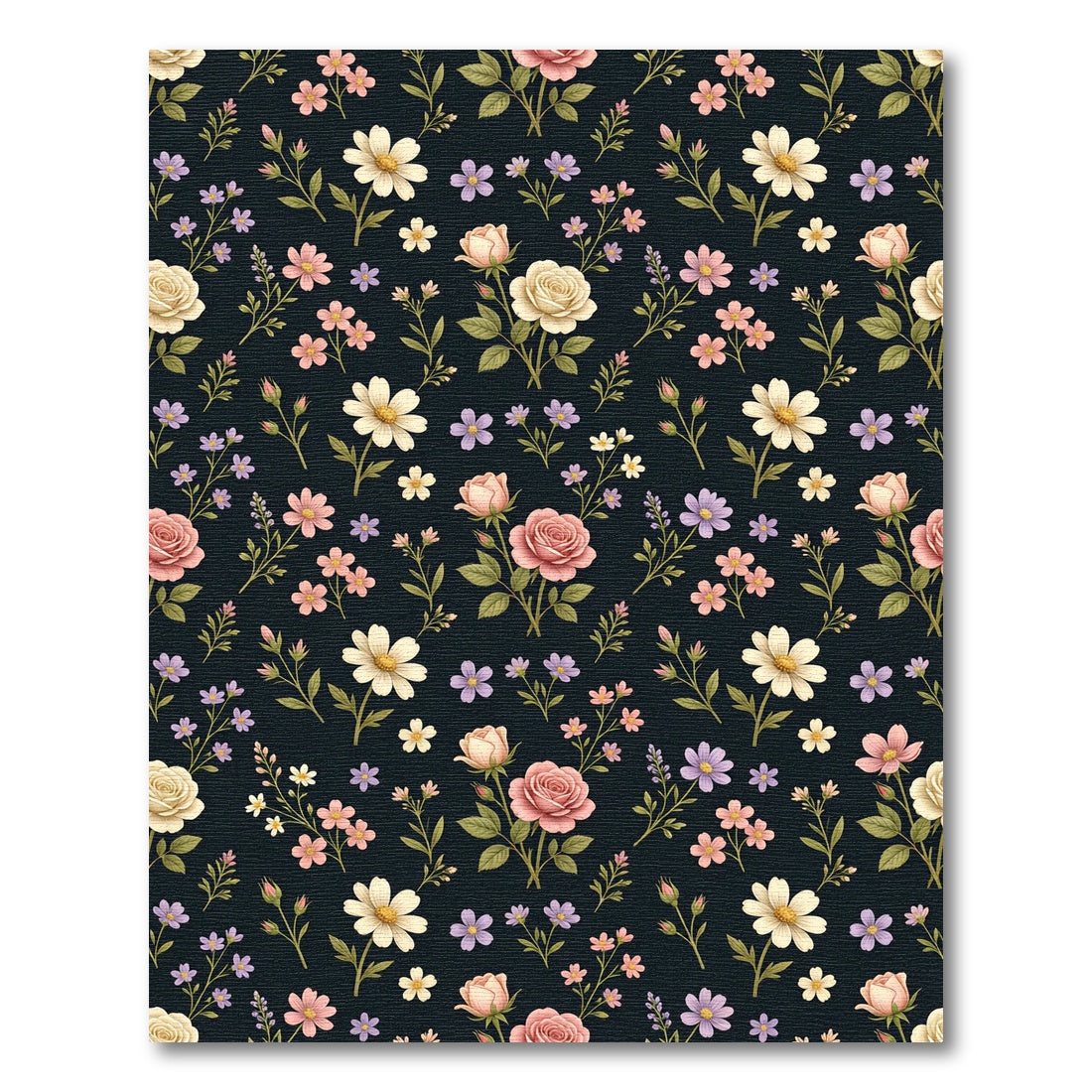 Vintage Floral Garden With Roses Rug