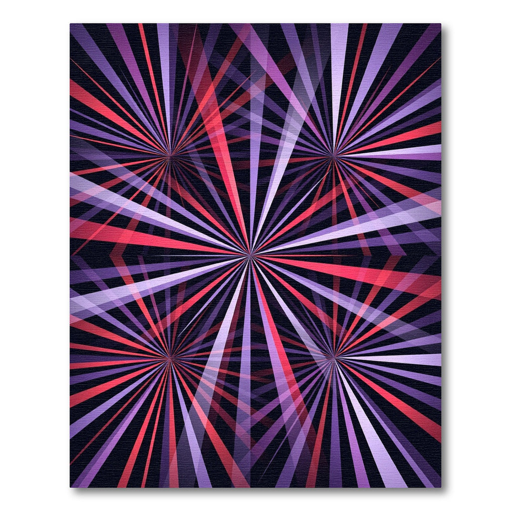 Radiant Violet Red Concentric Starburst Rug