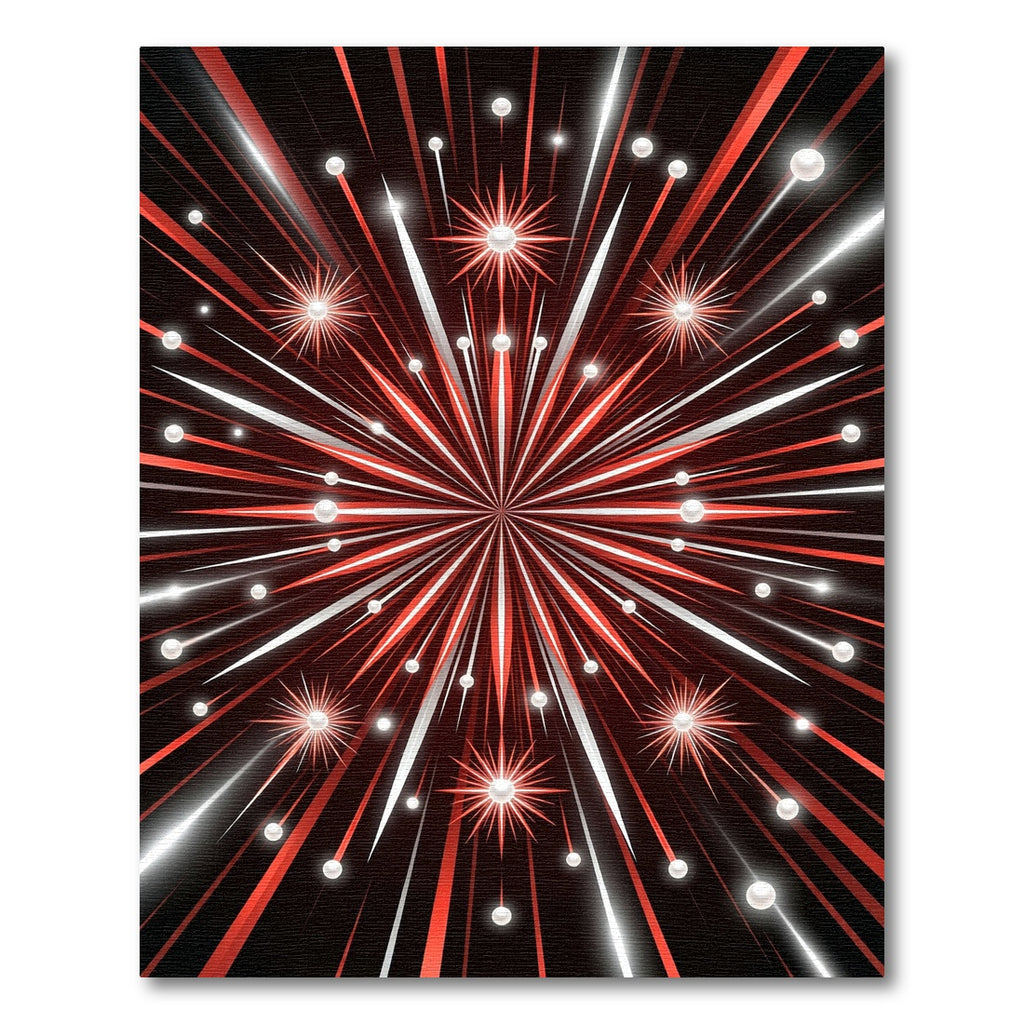 Radiant Red Burst Starburst Rug