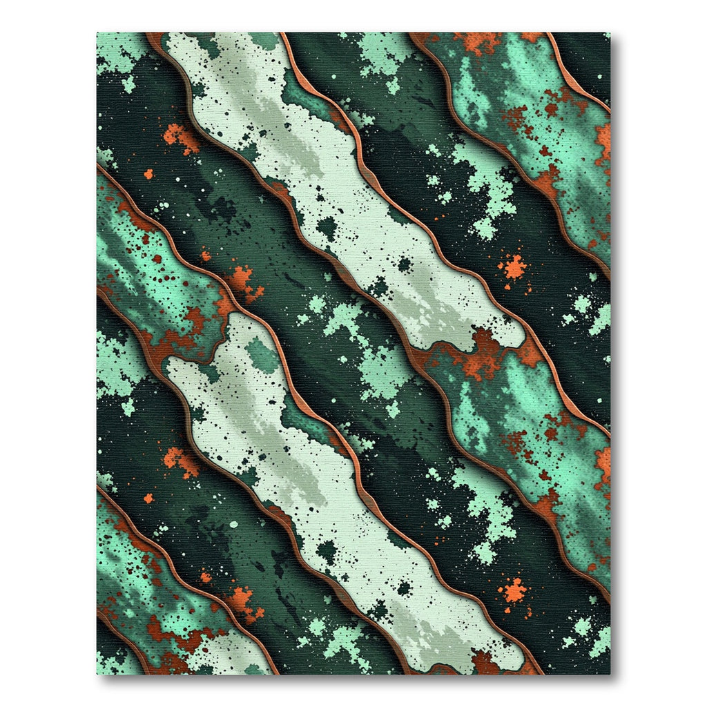 Verdant Copper Splash Wave Rug