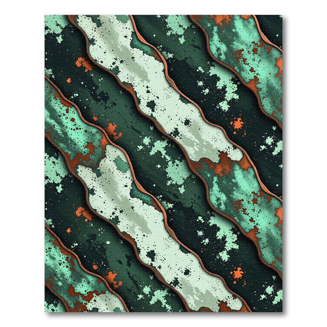 Verdant Copper Splash Wave Rug