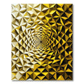 Golden Geometric Prism Vortex Illusion Rug