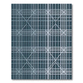 Muted Teal Geometric Lattice Rug