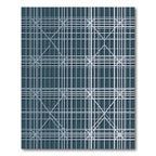 Muted Teal Geometric Lattice Rug