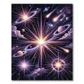 Cosmic Burst Starry Celestial Swirls Rug