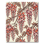 Charming Terracotta Wisteria Floral Hanging Vine Rug