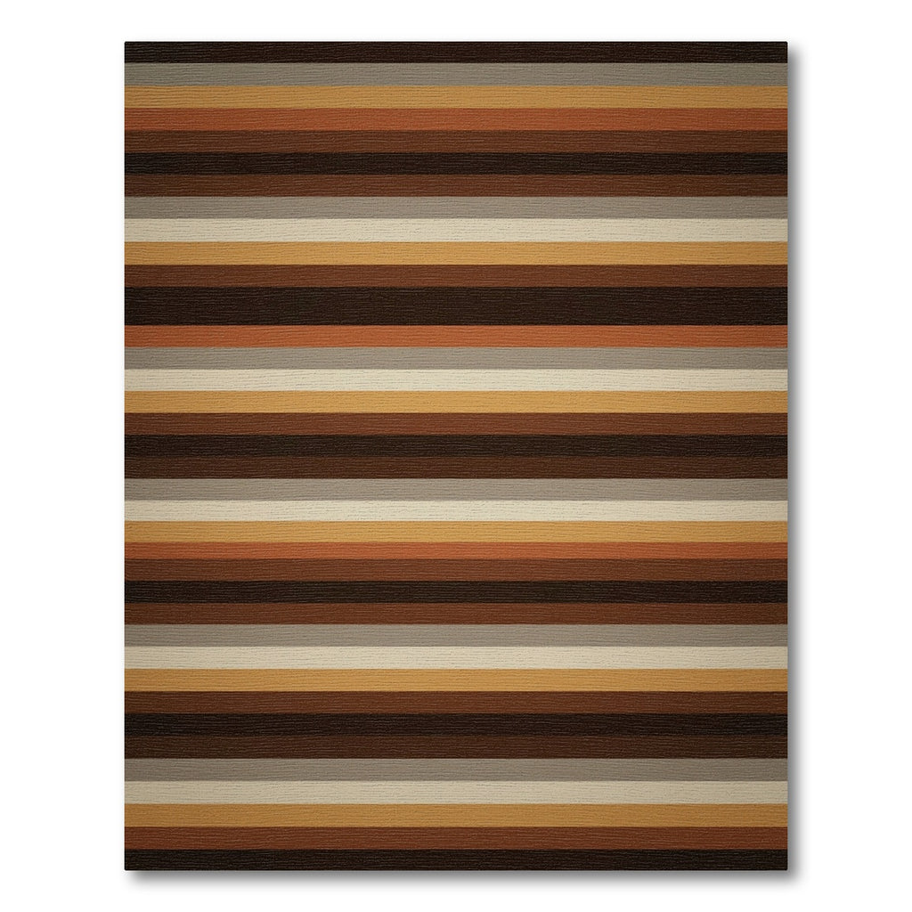 Rich Earthy Horizontal Bands Rug