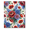 Vibrant Poppy and Dahlia Watercolor Bouquet Rug