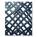 Modern Charcoal Intersecting Diagonal Grid Rug