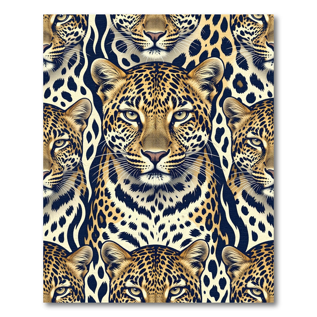 Bold Leopard Spots Wildlife Collage Rug