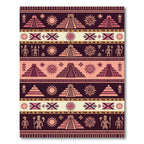 Ancient Sun Pyramid Tribal Pattern Rug