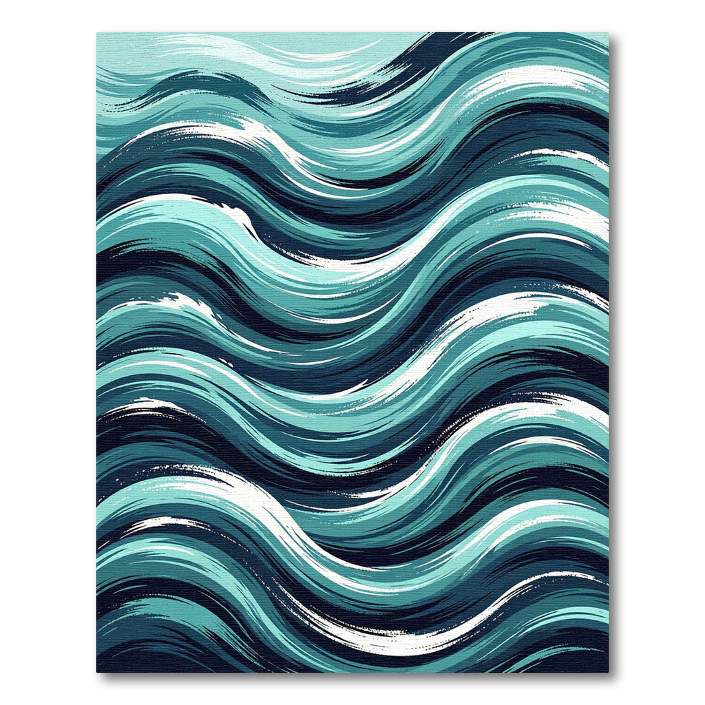 Abstract Ocean Wave Teal Blue Swirl Rug