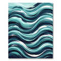 Abstract Ocean Wave Teal Blue Swirl Rug