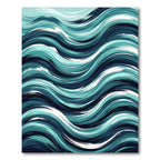 Abstract Ocean Wave Teal Blue Swirl Rug