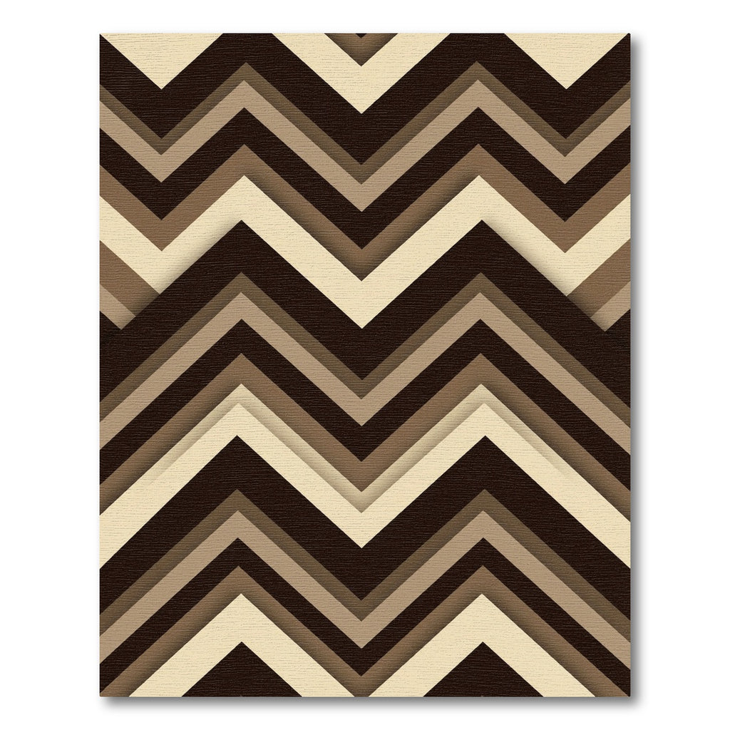 Modern Earthy Brown Chevron Geometric Rug