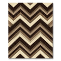 Modern Earthy Brown Chevron Geometric Rug