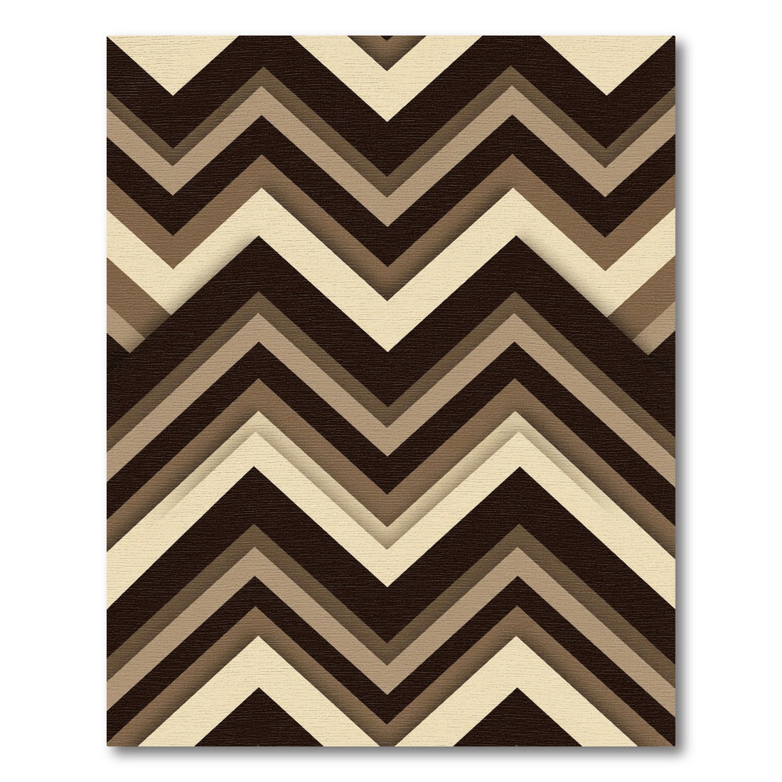 Modern Earthy Brown Chevron Geometric Rug