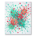 Coral Teal Splash Explosion Scatter Rug
