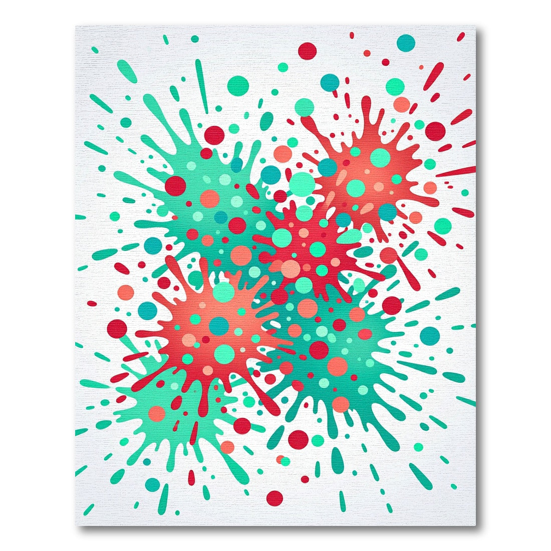Coral Teal Splash Explosion Scatter Rug