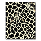 Abstract Giraffe Spot Black Cream Rug