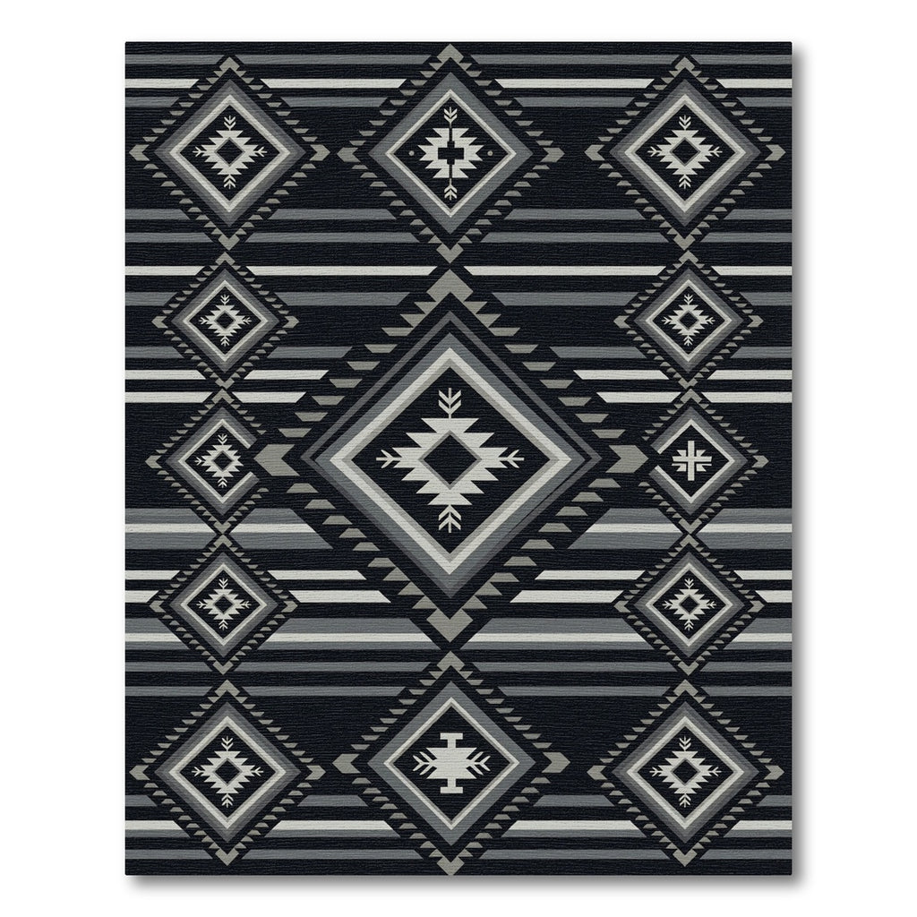 Monochromatic Geometric Diamond Striped Decor Rug