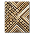 Geometric Brown Angular Linear Grid Rug