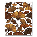 Brown Ginkgo Leaf Arrangement Rug