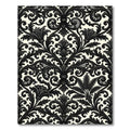 Black Ivory Ornate Damask Rug