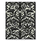 Black Ivory Ornate Damask Rug