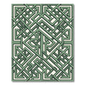 Sage Green Geometric Interlocking Maze Rug