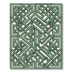 Sage Green Geometric Interlocking Maze Rug