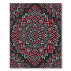 Pink and Grey Floral Mandala Symmetry Rug