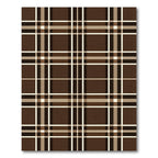 Earthy Brown Cream Plaid Lines Rug