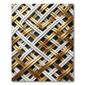 Golden White Interwoven Stripe Rug