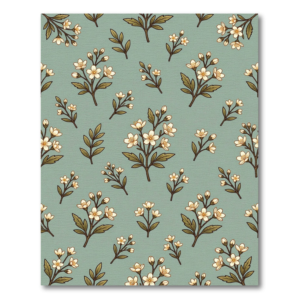 Delicate White Blossom Botanical Arrangement Rug