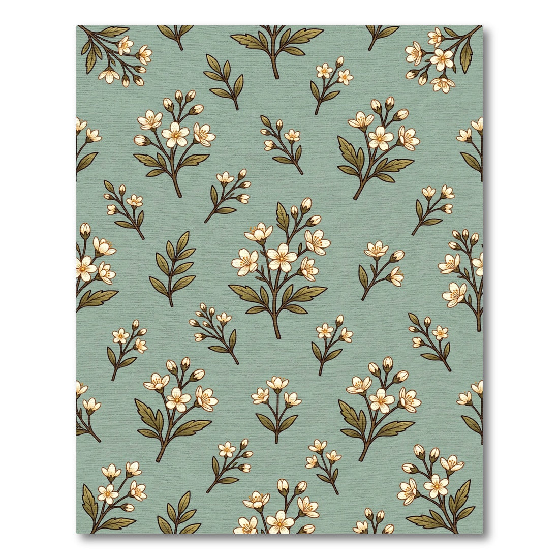 Delicate White Blossom Botanical Arrangement Rug
