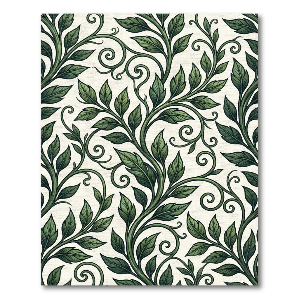 Rich Emerald Green Vine Swirl Rug