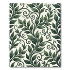 Rich Emerald Green Vine Swirl Rug