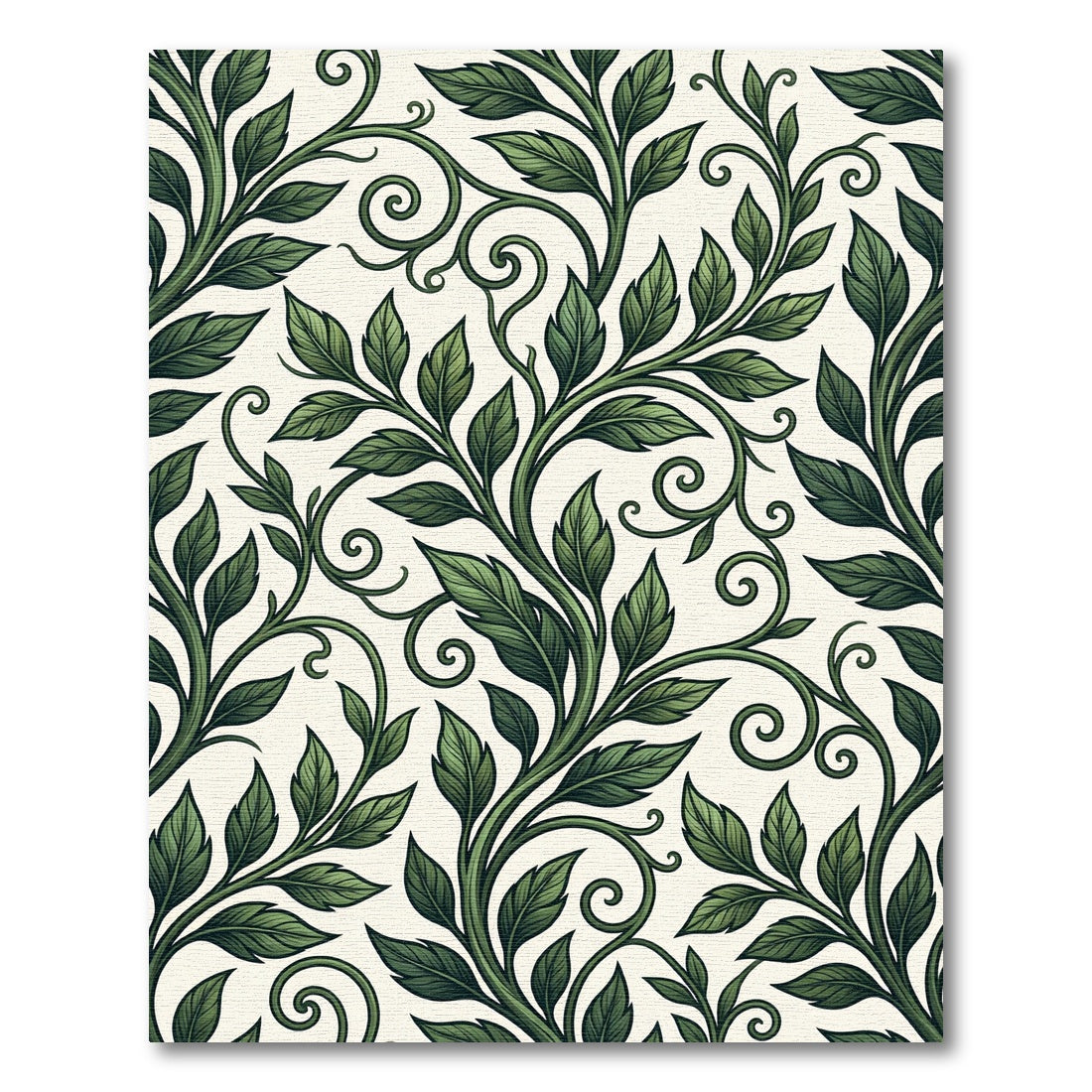 Rich Emerald Green Vine Swirl Rug