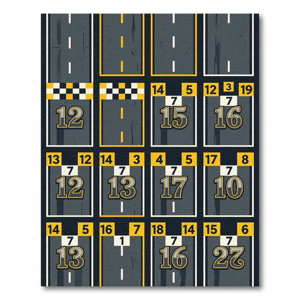 Retro Race Track Number Box Rug