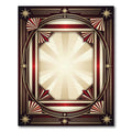 Art Deco Crimson Sunburst Radiant Rug