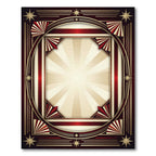 Art Deco Crimson Sunburst Radiant Rug