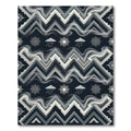 Dark Gray Sun Cloud Geometric Zigzag Rug