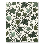Elegant Forest Green Botanical Ivy Rug